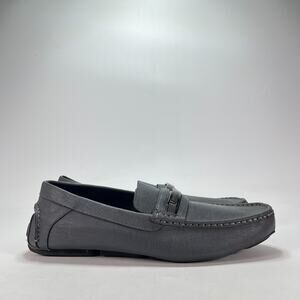 Calvin Klein Merve Grey Saffiano Drivers Slip On Loafers 34F9189 Men's Size 12